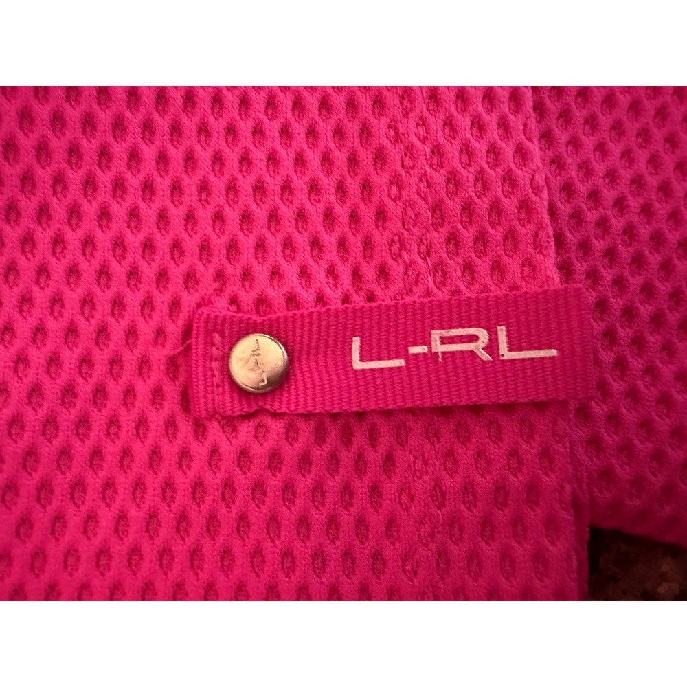 Lauren‎ Ralph Lauren Active Pullover Women Large Pink Quarter Zip Waffle Knit - Picture 9 of 10